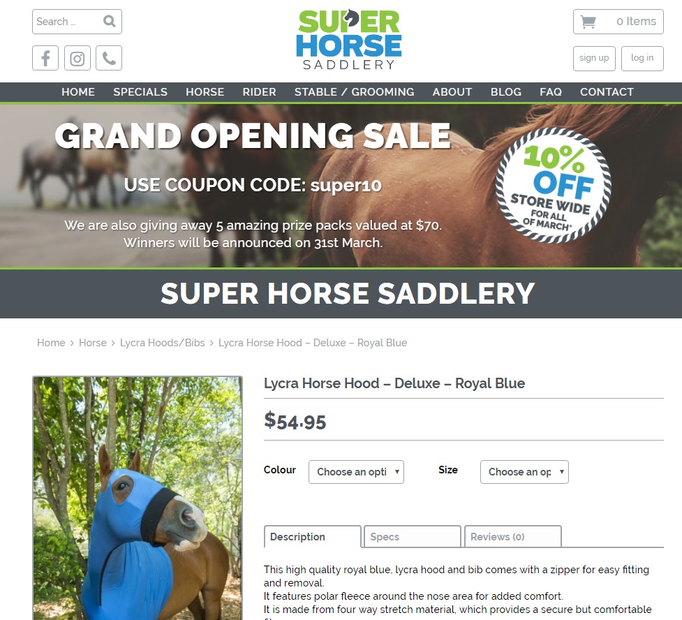 Online Saddlery Store